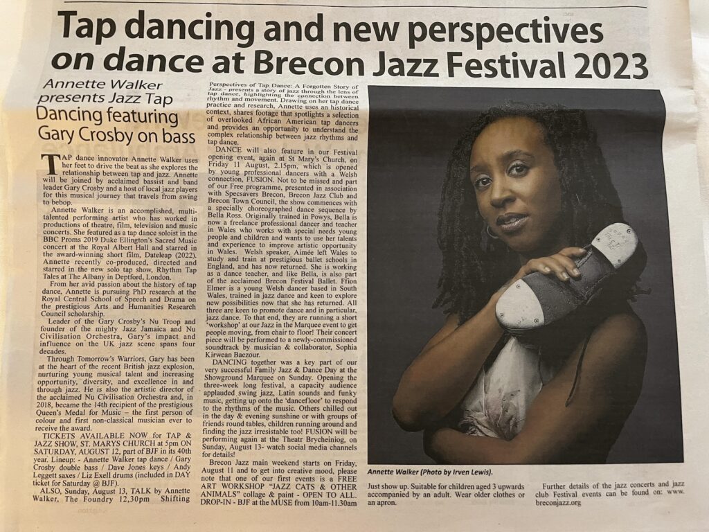 Article title: Tap dancing and new perspectives on dance at Brecon Jazz Festival 2023